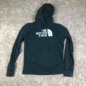 The North Face Women's Small Blue Pullover Logo Casual Long Sleeve Hoodie Dome